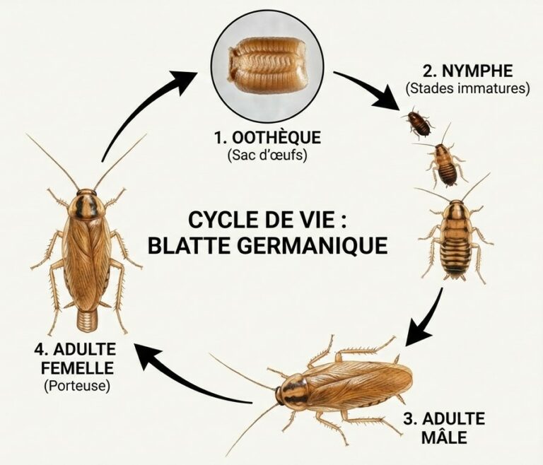 cycle de vie des Blattes (cafard)